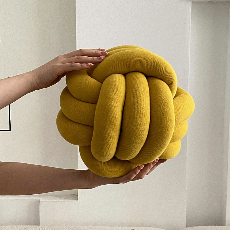 Knot Shaped Cotton Pillow - 11 Inch Diameter
