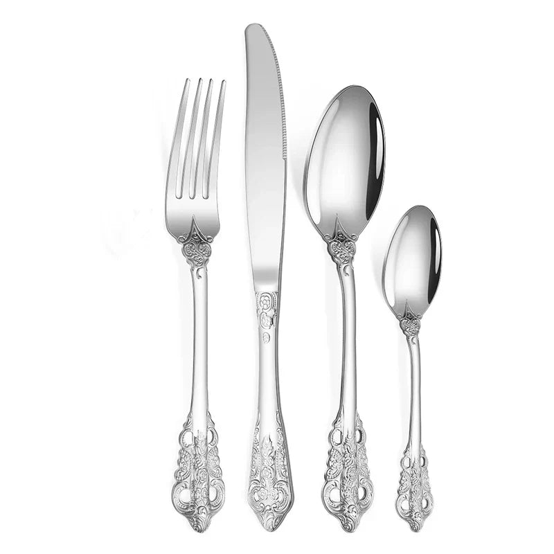 Gold-Plated Stainless Steel Cutlery Set