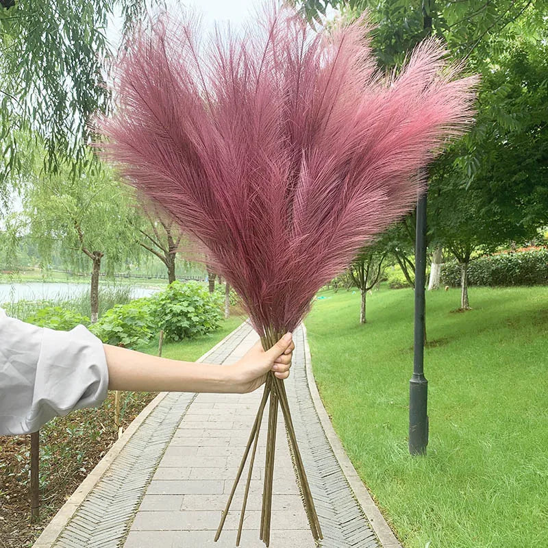 100 cm Artificial Pampas Grass Dried Flower Bouquet for Wedding Decor