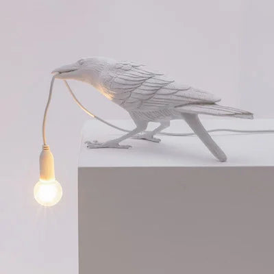 Modern Lucky Bird Table Lamp with Resin Design and LED Lighting