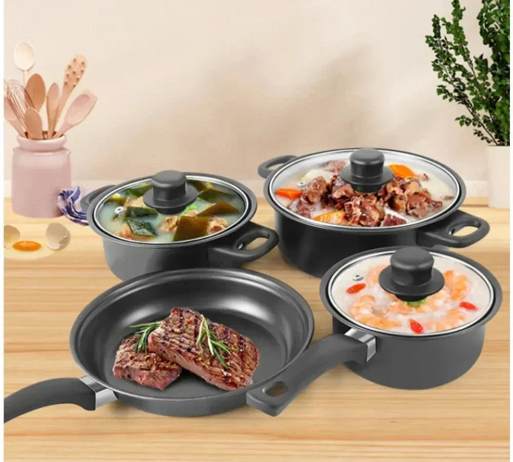 13-Piece Stainless Steel Cookware Set with Heat-Resistant Handles