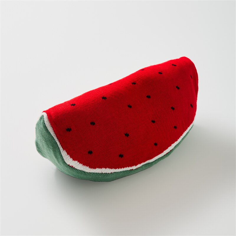 Fruit-Themed Knitted Cushion 8 x 16 Inch