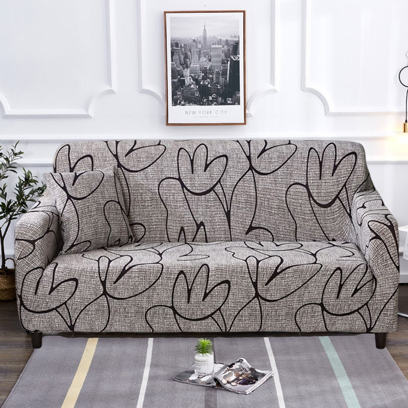 Non-Slip Colorful Elastic Sofa Cover for L-Shaped Sofas