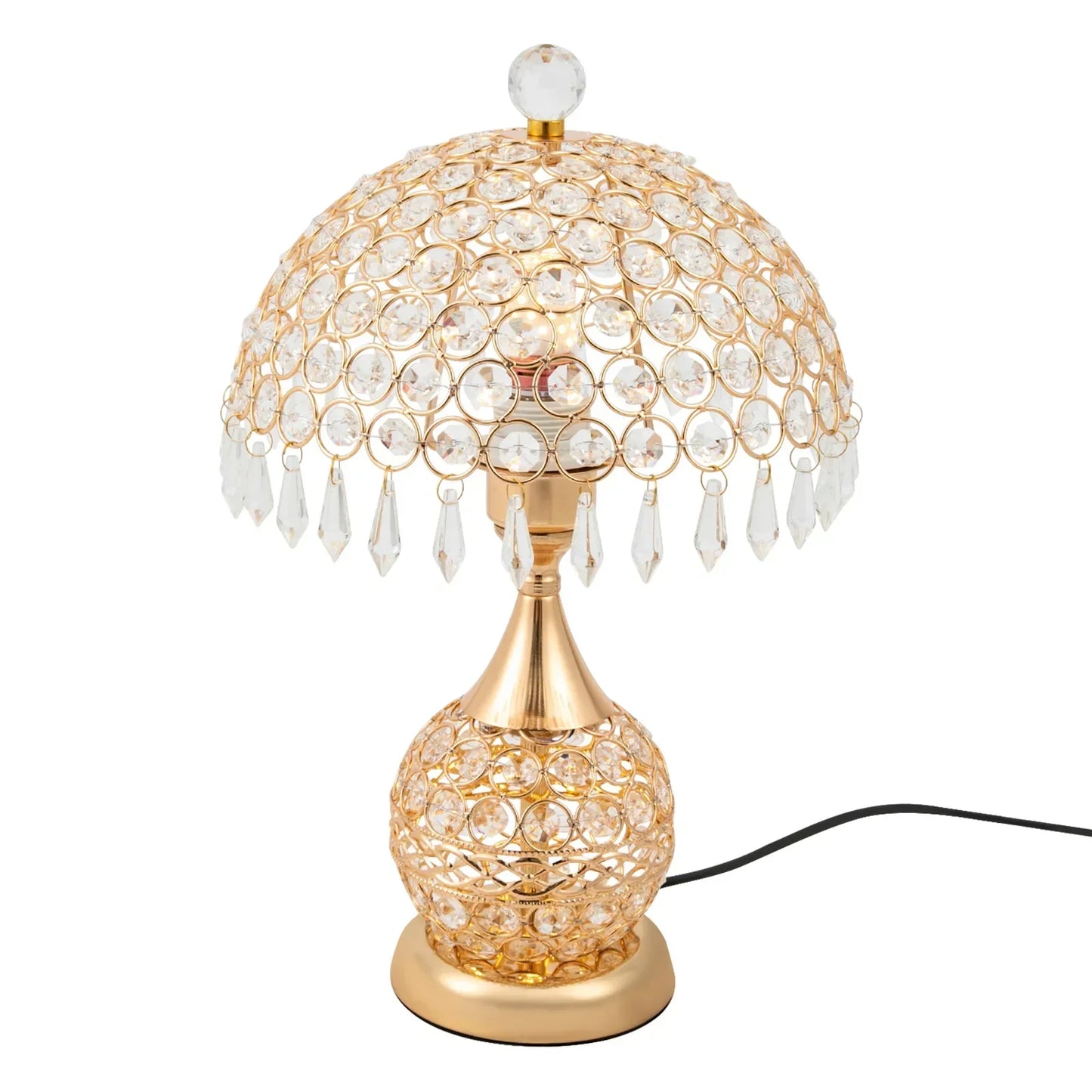 Gold Crystal Modern Table Lamp with LED Light