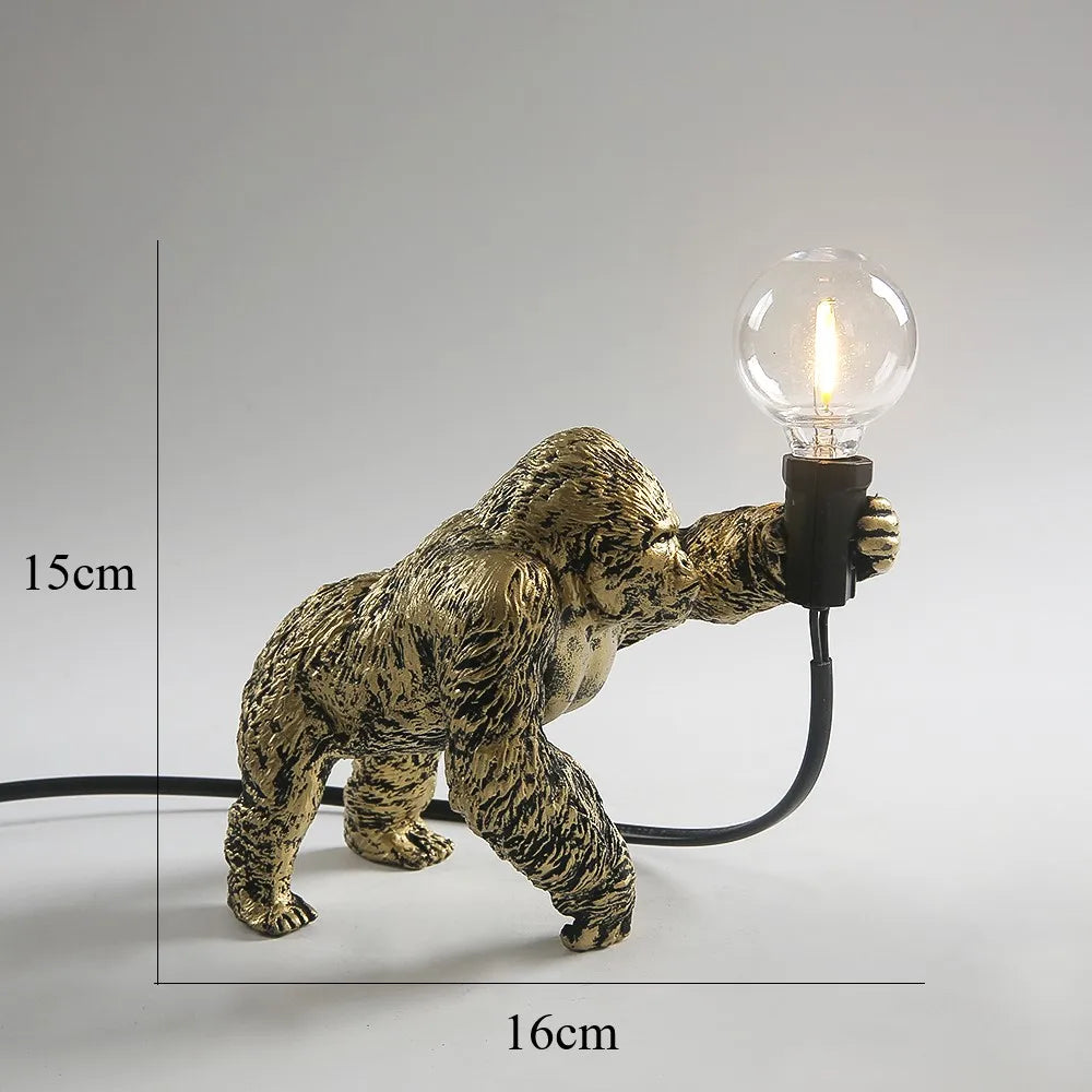 Angry Gorilla Night Lamp Sculpture with Warm Glow