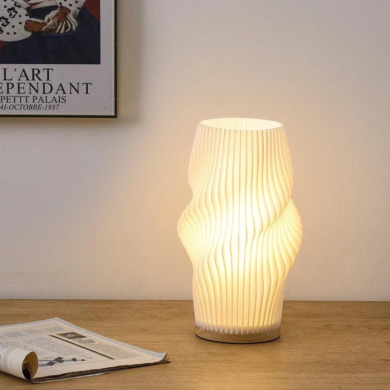 French Cream Pleated Desk Lamp