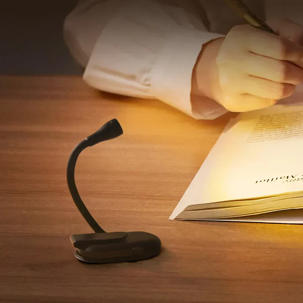 Mini Clip-On Book Light with USB Charging and Dimmable LED