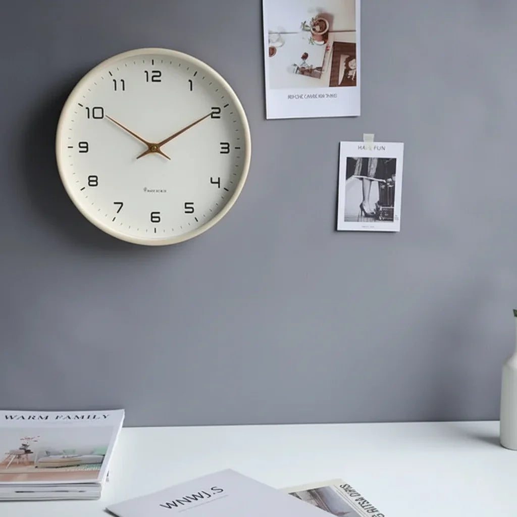 Scandinavian Minimalist Wooden Wall Clock with Silent Mechanism