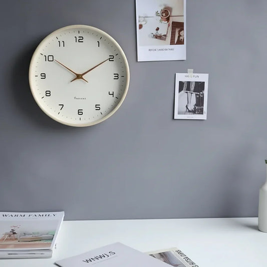 Scandinavian Minimalist Wooden Wall Clock with Silent Mechanism