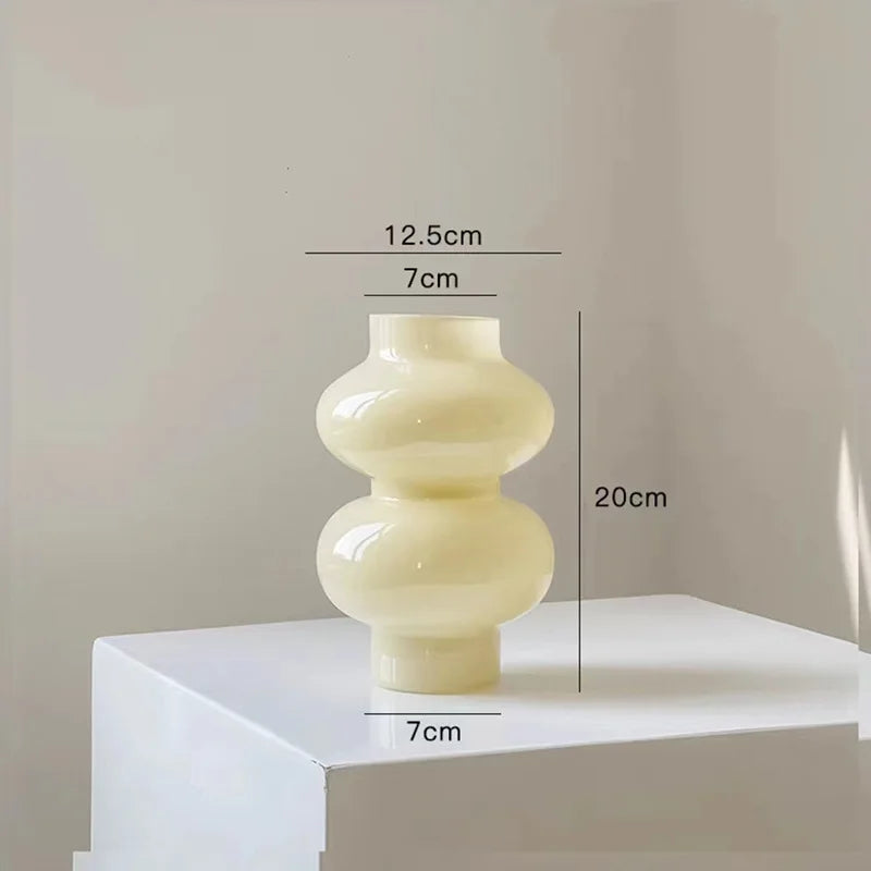 Chubby 2-Stage Yellow Glass Vase