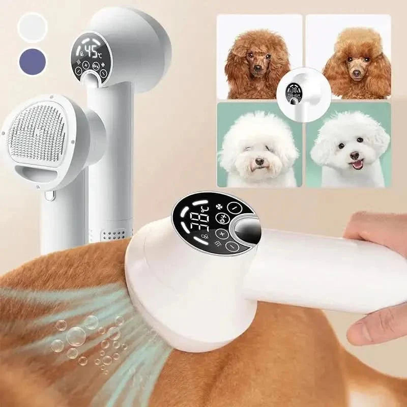 Gentle Grooming Dryer with Brush for Dogs and Cats