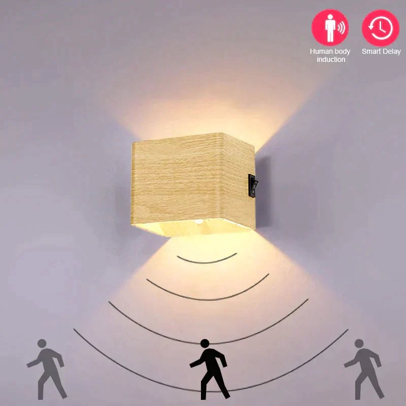 Rechargeable Wireless Wall Lamp with Motion Sensor and Adjustable Dual Lighting