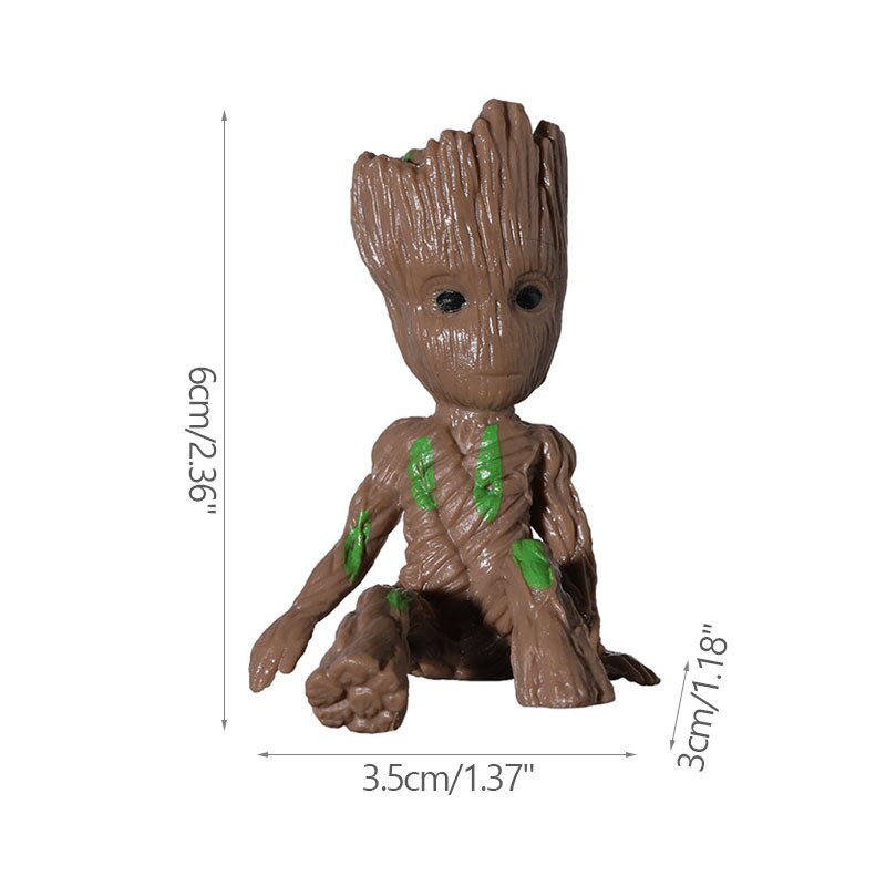 Miniature Groot Figure - Playful Resin Office Decoration
