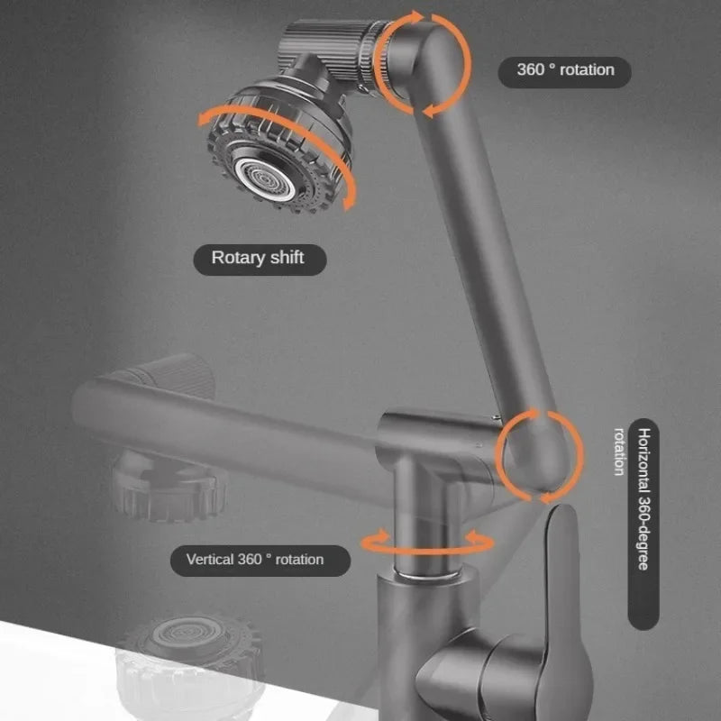 Splash-Resistant Universal Swivel Spout Faucet with 360-Degree Rotation