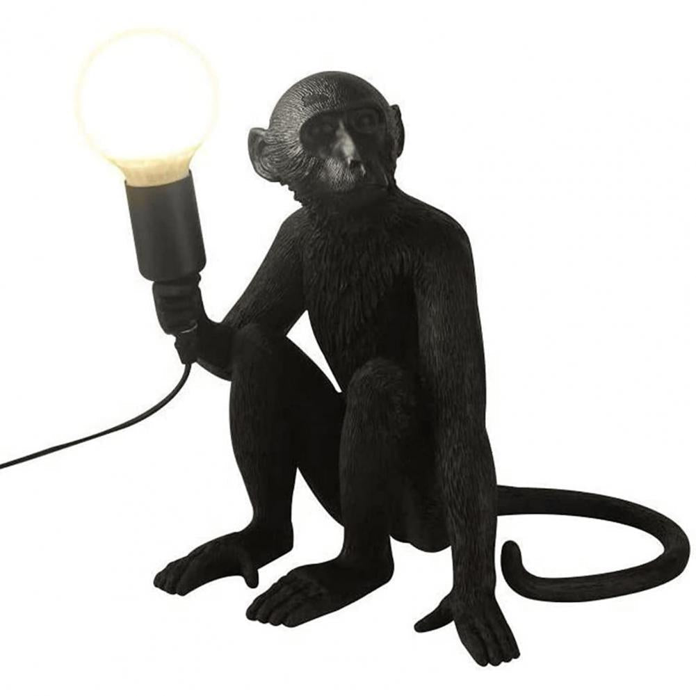 Sitting Monkey Table Lamp in Durable Resin