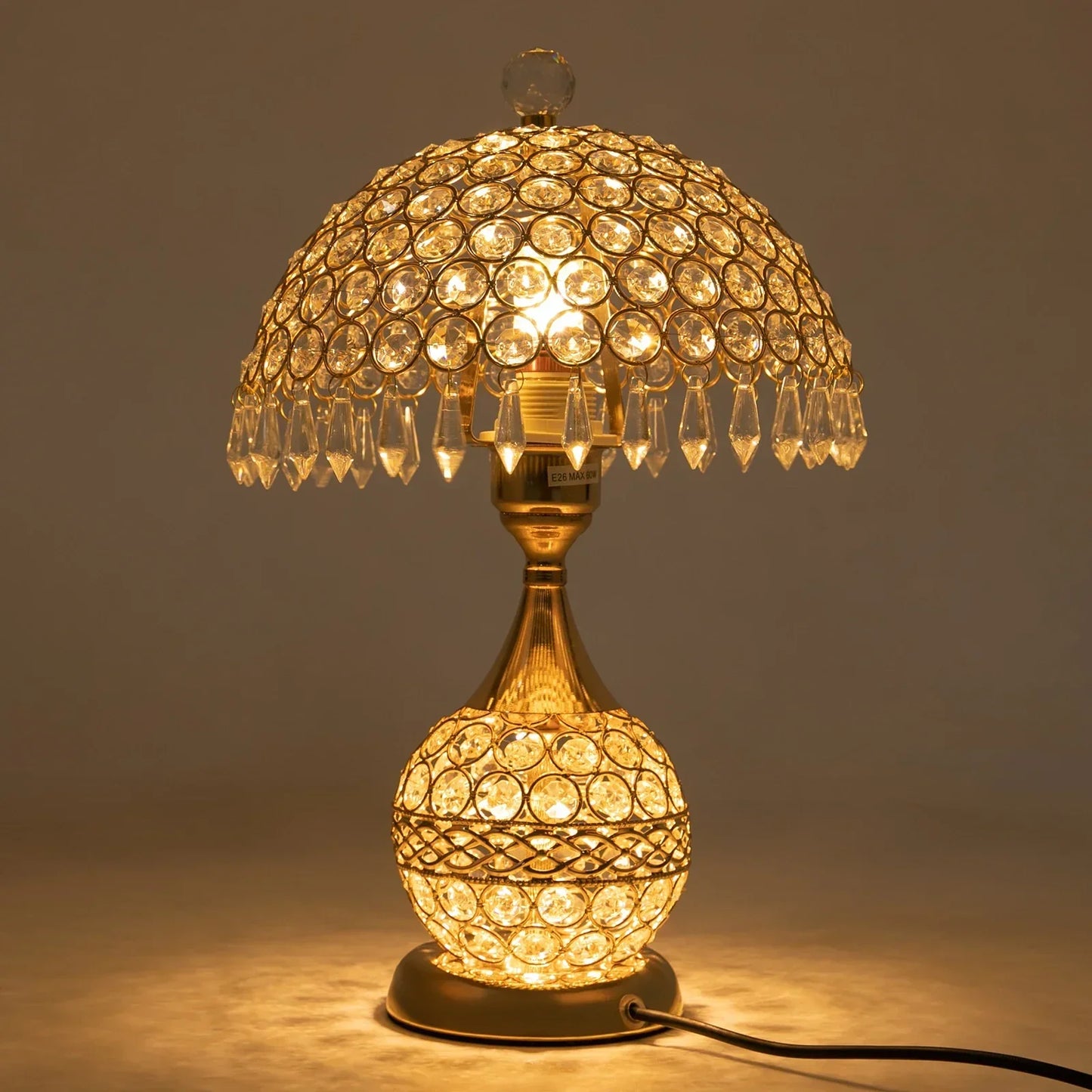 Gold Crystal Modern Table Lamp with LED Light