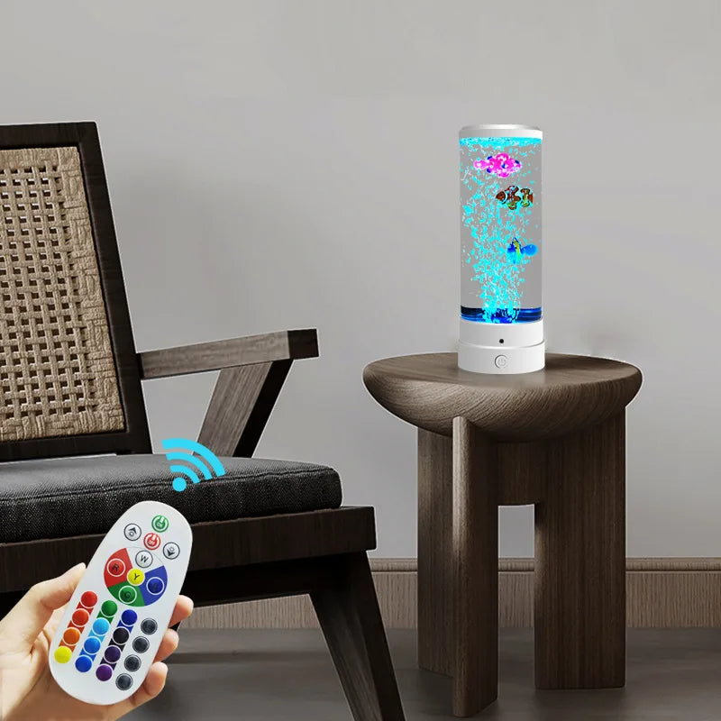 LED Colorful Bubble Fish Lamp with USB Rechargeable Night Light