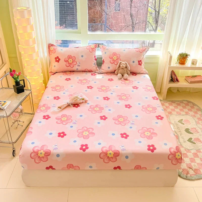 Elegant Cotton Bedding Set - Soft Breathable Duvet Cover and Pillowcases in Various Colors