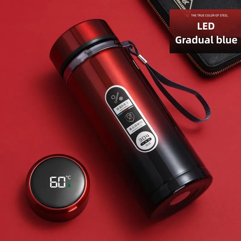Stainless Steel Vacuum Flask with LED Temperature Display, 17-34 oz