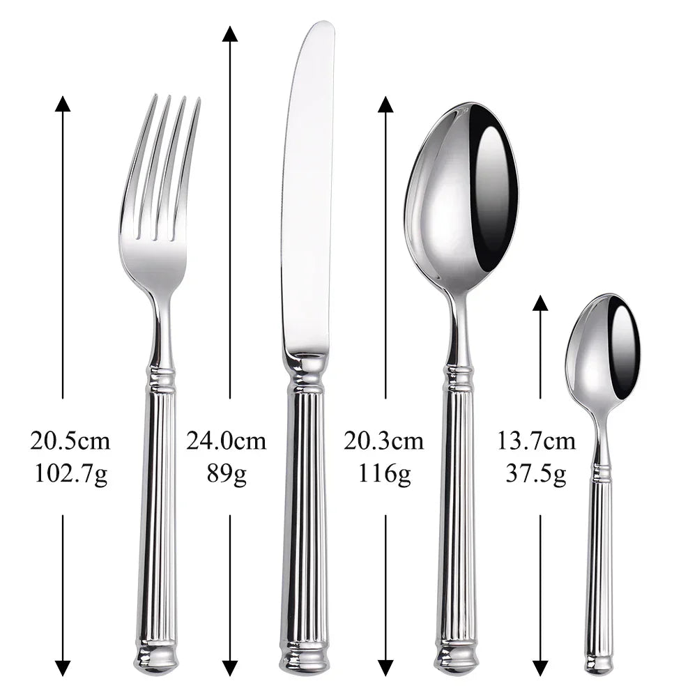 Stainless Steel Cutlery Set with Shiny Finish