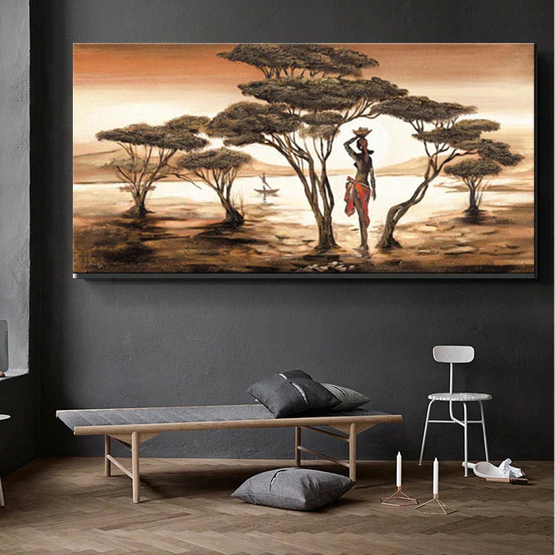 Abstract African Woman Canvas Art Print