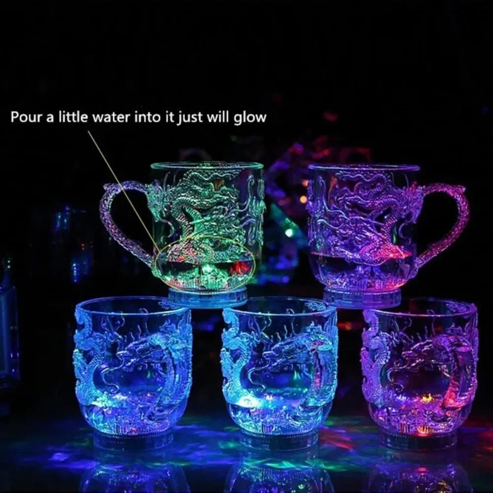 Color Changing LED Dragon Mug - Water Activated Light-Up Cup for Beer, Coffee, and Wine