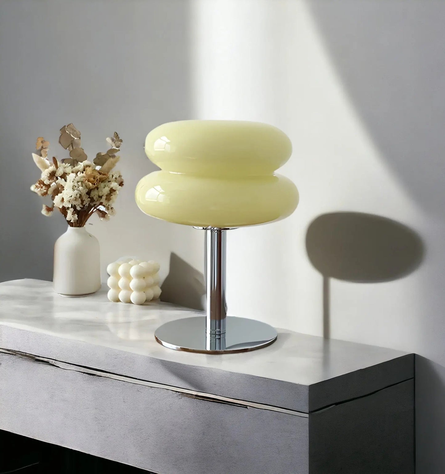 Macaron Glass Table Lamp with USB and 3 Adjustable Light Colors