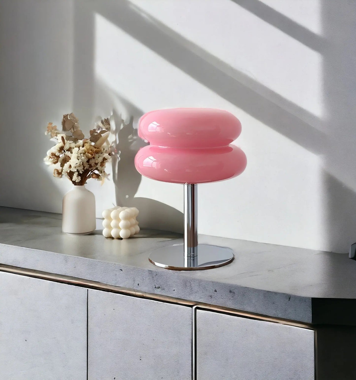 Macaron Glass Table Lamp with USB and 3 Adjustable Light Colors