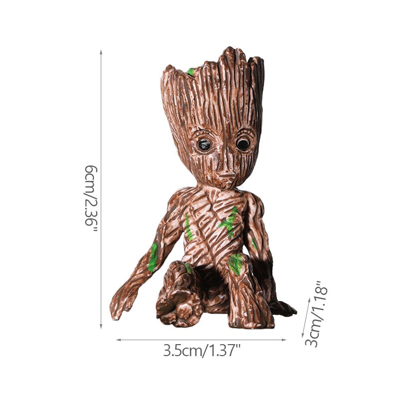 Miniature Groot Figure - Playful Resin Office Decoration
