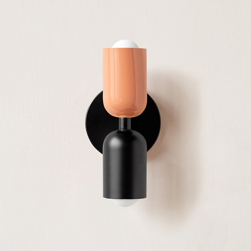 Minimalist Double-Bulb Wall Lamp in Various Colors
