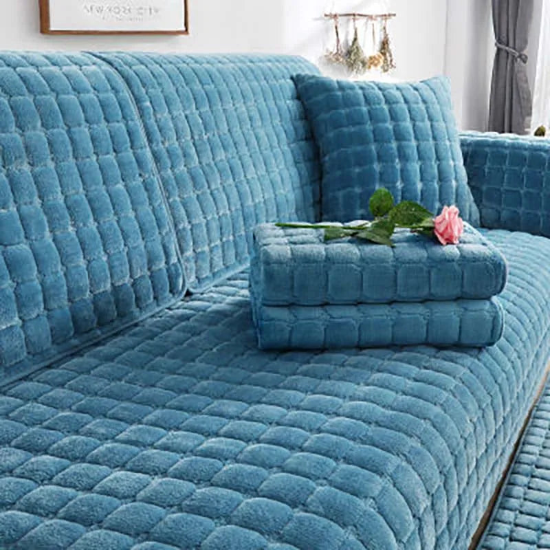 Soft Plush Non-Slip L-Shaped Sofa Cover