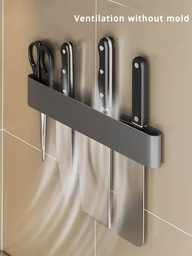 Stainless Steel Knife Holder Rack - Multi-Function Kitchen Organizer