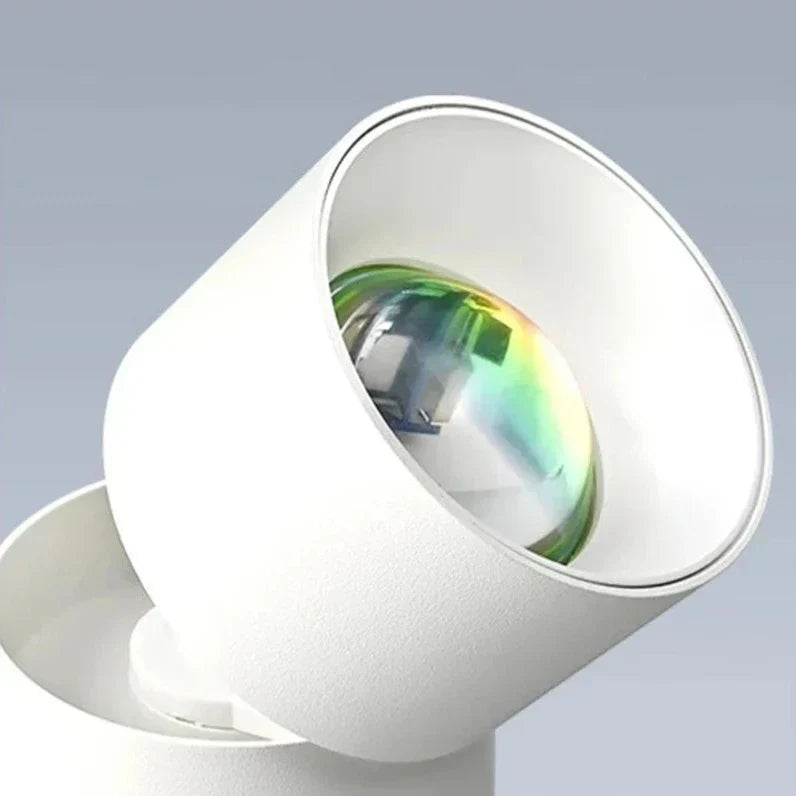 Adjustable Aluminum Ceiling Spotlight with Glass Shade
