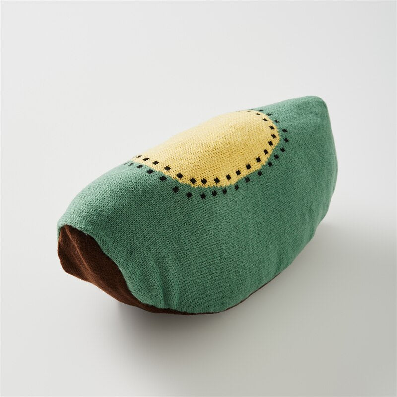 Fruit-Themed Knitted Cushion 8 x 16 Inch