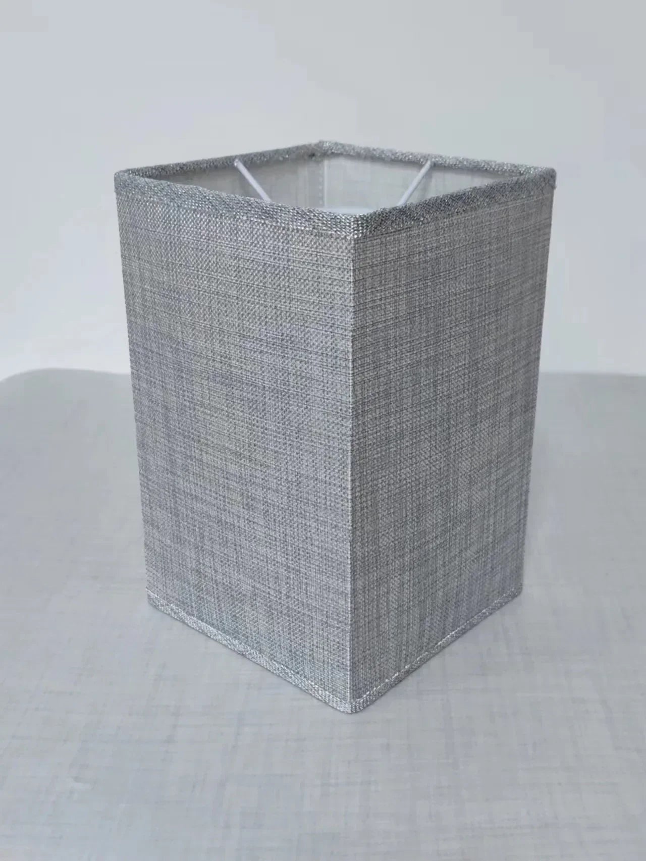 Linen Table Lamp Shade - Round or Square, Beige or Gray