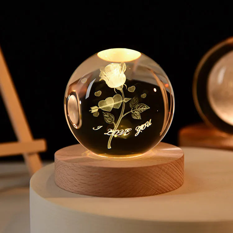 3D Crystal Night Light – Unique Glass Gift for All Occasions