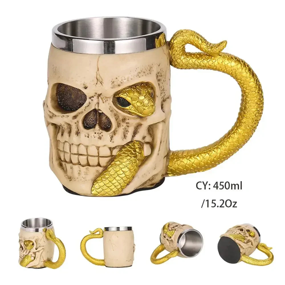 Medieval Dragon Resin and Stainless Steel Mug 600ml