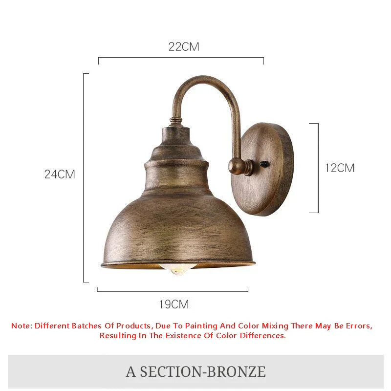 Waterproof Vintage Iron Outdoor Wall Light with LED Bulb