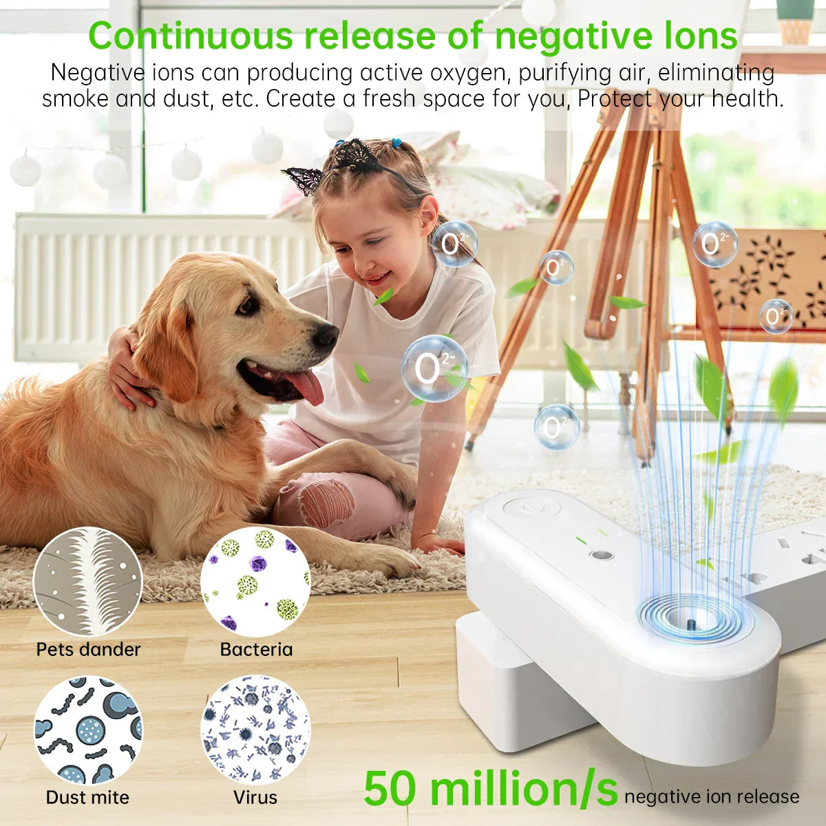 Compact Filter-Free Air Purifier with Touch Control Night Light