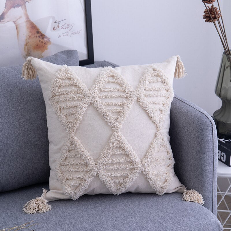 Boho Decorative Pillow Covers with Tassels
