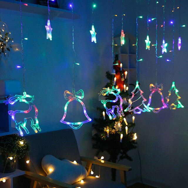 Solar LED String Lights with Moon and Star Design