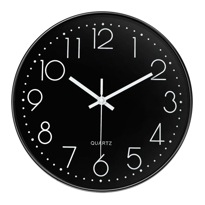 Minimalist 20 cm Nordic Wall Clock with Glass and Plastic Design