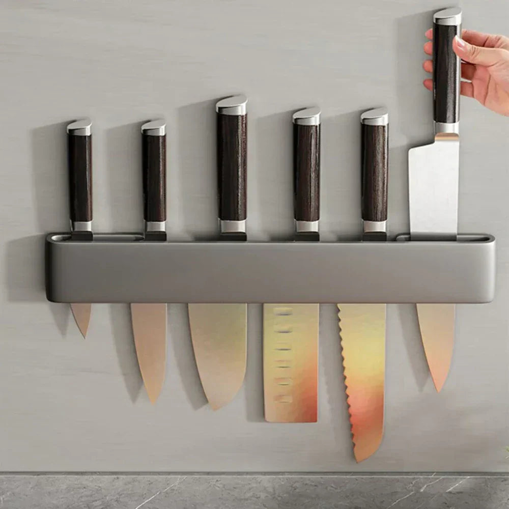 Stainless Steel Knife Holder Rack - Multi-Function Kitchen Organizer
