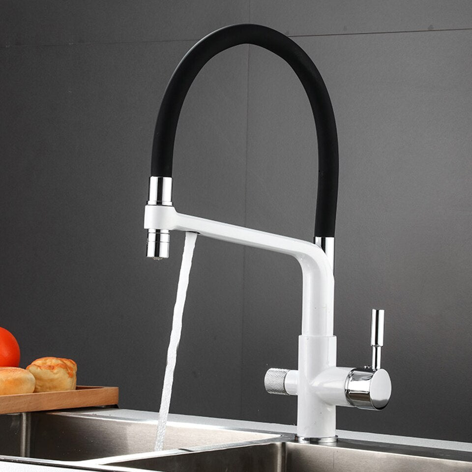 Pull Down Brass Drinking Water Faucet with Hot and Cold Function