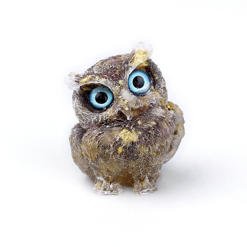 Handmade Natural Crystal Owl Figurine