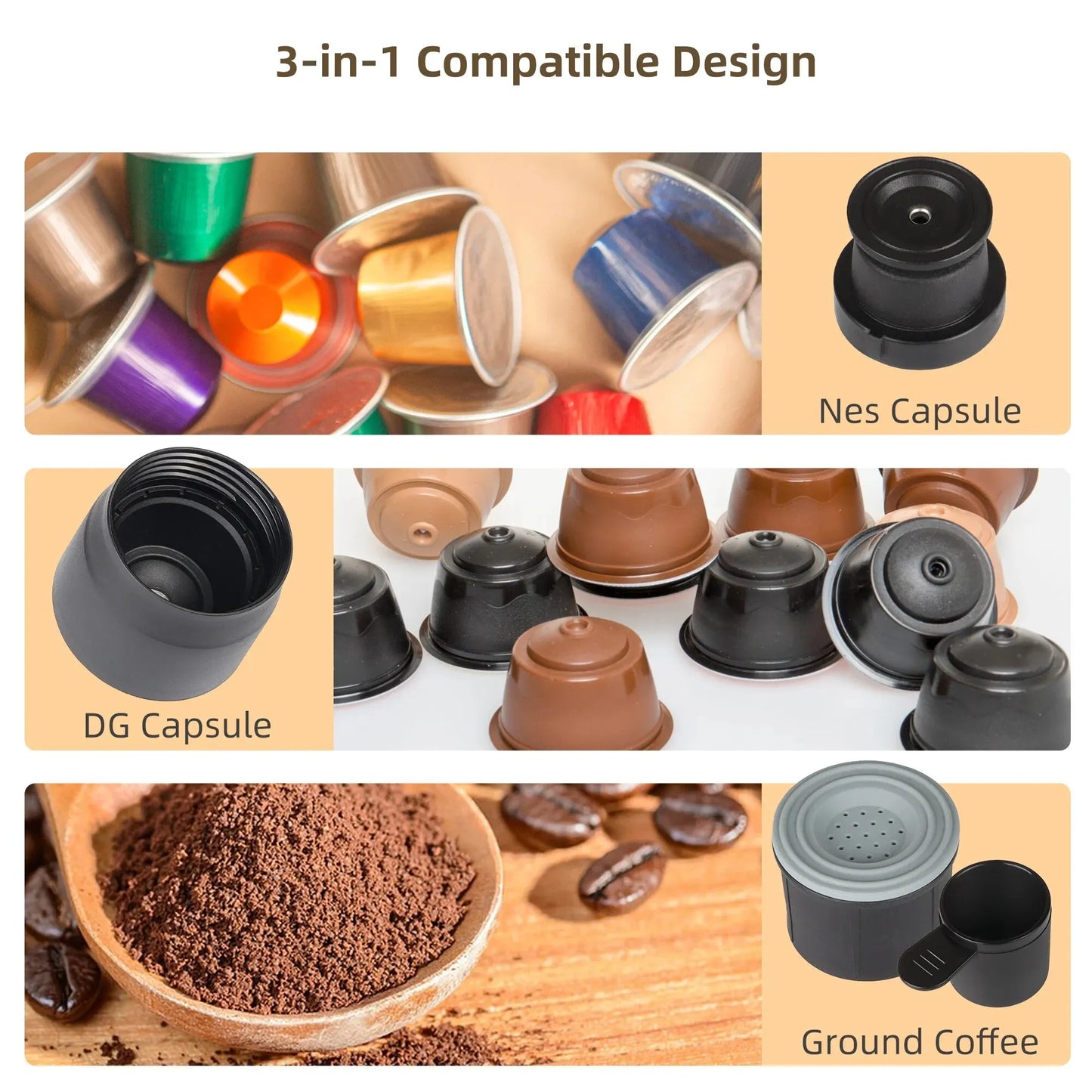Portable Manual Espresso Maker for Travel with 3-in-1 Brewing Options