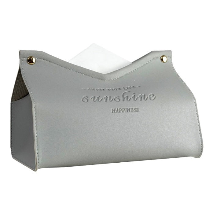 Stylish Artificial Leather Tissue Box