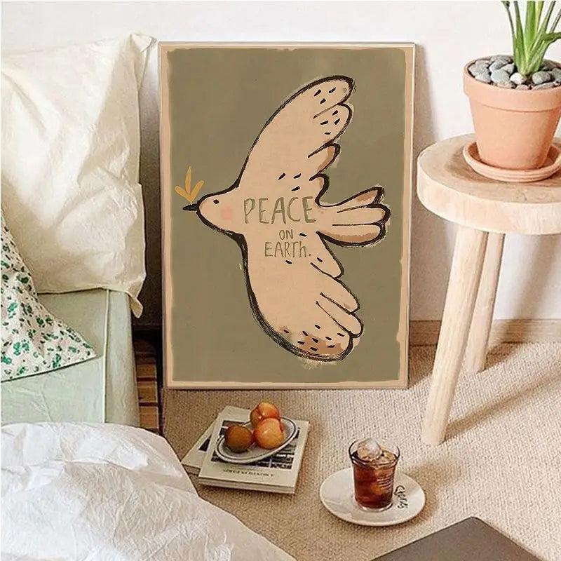 Vintage Cartoon Canvas Wall Art with Playful Characters