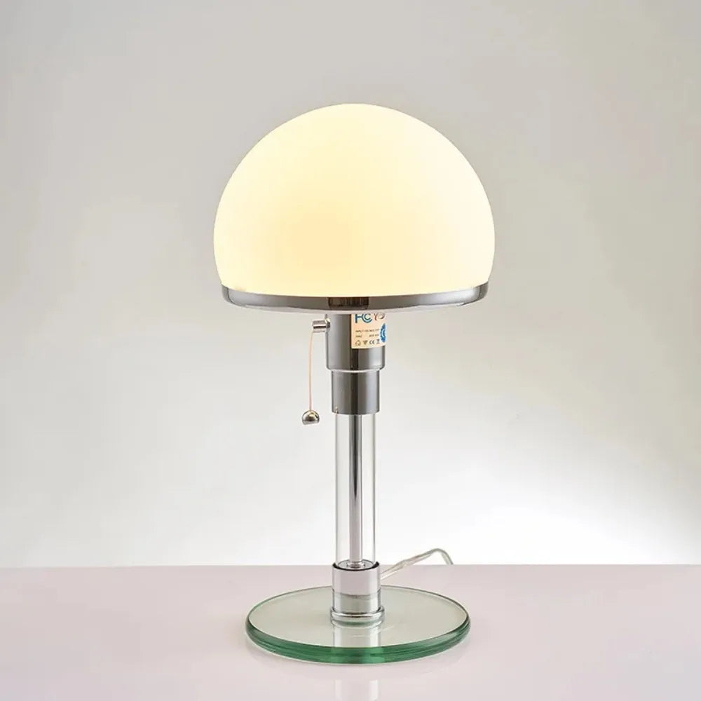 Modern Minimalist Glass LED Table Lamp with Silver Finish