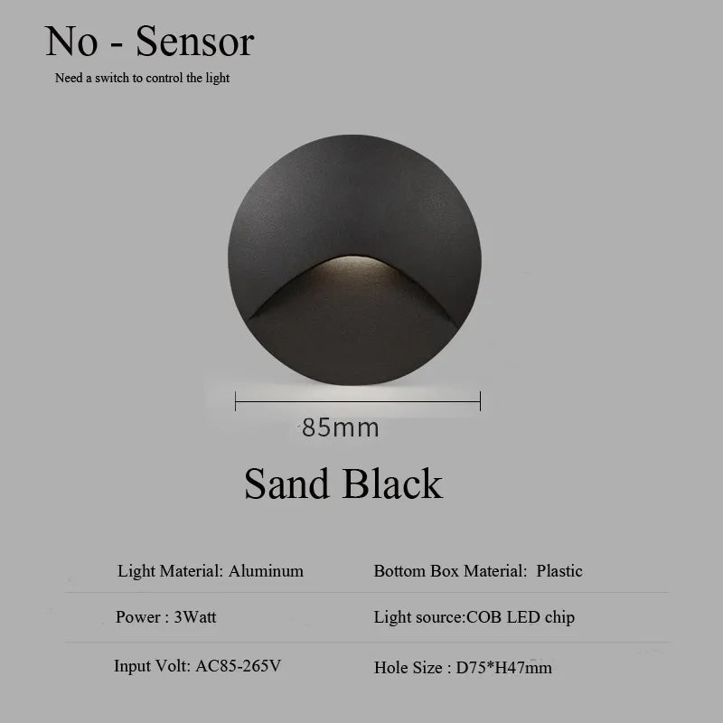 Waterproof LED Recessed Wall Light for Outdoor Steps and Balconies